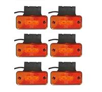 6 feux latéraux de position à 3 LED - Orange ambre - 12 V - Avec supports en caoutchouc - Pour camion, camion benne, caravane, camping-car, bus