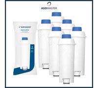6 filtres à eau Wessper compatibles avec DeLonghi DLS C002, série ECAM ESAM ETAM