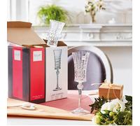 6 Flûtes À Champagne 15cl Lady Diamond - Cristal D'arques - Verre Ultra Transparent Au Design Vintage