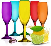 6 Verres À Champagne Colorés 200Ml Pour Sekt, Prosecco Et Champagne