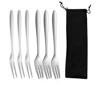 6 Fourchettes À Couverts En Acier Inoxydable Et 1 Sac À Couverts, Fourchettes À Fruits, Fourchettes À Dessert, Fourchettes À Nourriture, Outils De Cuisson, Ustensiles De Cuisine