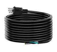 6 FT 12 AWG 3 Prong Replacement Power Cord, 20 Amp 12 Gauge 3 Conductor Wire Extension Cable with Pigtail Open Wiring End.