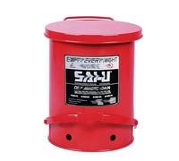 6 Gallon Galvanisé Déchets Huileux Peut Pédale De Pied Auto-Remorquant Inflammable Rag Safety Drum Industrial Red Yellow Auto Shop Garage Workshop Rust Résistant Résistant Débris Débris