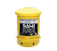 6 Gallon Galvanisé Déchets Huileux Peut Pédale De Pied Auto-Remorquant Inflammable Rag Safety Drum Industrial Red Yellow Auto Shop Garage Workshop Rust Résistant Résistant Débris Débris