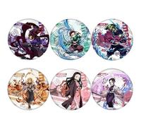6 Ghost Slayers Tinplate Badge Anime Figurine Badges 58mm Ghost Killing Sac Pins Cosplay Accessoires De Costume