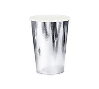 PartyDeco 6 gobelets argentés 220 ML - Argenté/Gris