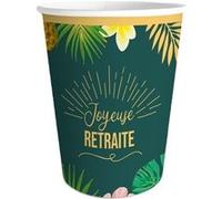 STC - 6 GOBELETS CARTON RETRAITE TROPICAL 25CL VERT