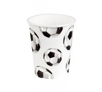 6 gobelets en carton de football d'environ 250 ml, décoration de fête de football