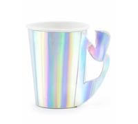 6 Gobelets en carton sirène holographique 220 ml - Coloré - Taille Unique
