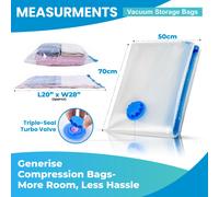 6 Grand Aspirateur Rangement Fort Plastique Sacs Espace Saver Jumbo Compression