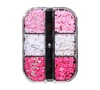 6 Grids Ongles Pièces Mixtes Acier Perles Art Décoration Manucure Bijoux Accessoires