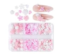 6 grilles en forme de cœur pour ongles - Belle fleur en résine - Fournitures de manucure - Décorations artistiques