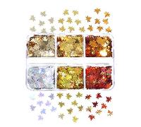 6 grilles feuilles d ' érable Nail Art paillettes paillettes feuille d ' érable Paillette flocon automne manucure 3D ongles décoration Art paillettes paillettes Halloween saisonnier holographique Uv