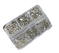6 grilles strass 3D formes rondes cristaux transparents pour téléphone cadre maquillage