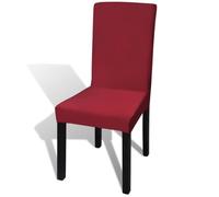 vidaXL Housses de chaise dos droit extensibles 6 pcs Bordeaux