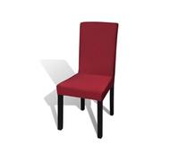 Vidaxl Housses De Chaise Ã©Lastiques Droites 6 Pcs Bordeaux