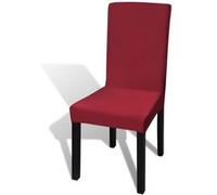 6 housses de chaise dos droit extensibles bordeaux Rouge G