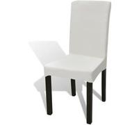 vidaXL Housses de chaise droites élastiques infroissables 6 pièces Crème