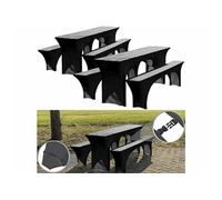 Infactory : 6 housses élastiques pour tables et bancs - coloris anthracite Anthracite G