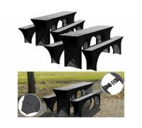 : 6 housses élastiques pour tables et bancs - coloris anthracite