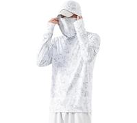 6-i-1 Professioal Upf50 Fishig Clothig, Su Protectio Fishig Shirt pour Me Log Sleeve Camo Hoo, A, XL