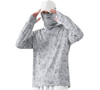 6-i-1 Professioal Upf50 Fishig Clothig, Su Protectio Fishig Shirt pour Me Log Sleeve Camo Hoo, B, 3XL
