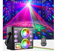 6 In 1 Jeux De Lumiere Dj, Lumière Disco Avec Télécommande Et Stroboscope, Ondulation De L'Eau Effet Lampe De Scène Rgb & Uv, Dmx 512 Boule Disco Musique Commande Vocale,Idéal Pour Club