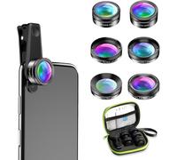 6 In 1 Macro Lens Smartphon, Mobile Phone Camera Lenses, Fisheye 205° + Wide Angle 140° + Macro Lens (25x), Nd Filter Cpl/Star Universal Compatibility Smartphone