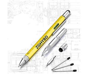 6-in-1 Multi-Functional Stylus Pen， Spirit Level, Stylus, Flat-Head and Phillips, Multifunction Tool Pen Pen for Men Father - Multi Tool Pen for Men Socks Red