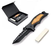 6 In 1 Multifunction Pocket Knife-Folding Knife Survival Hiking Camping Folding Knife With Glass Breaker,Belt Cutter,Bottle Opener,Gift Set For Men