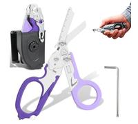 6 in 1 Multifunction Trauma Scissors Foldable with Matching Holster Emergency Scissors Ideal for Professional Use in Emergency Services or Everyday Tasks Tools (F)