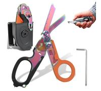 6 in 1 Multifunction Trauma Scissors Foldable with Matching Holster Emergency Scissors Ideal for Professional Use in Emergency Services or Everyday Tasks Tools (D)