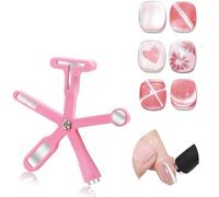 6 in 1 Nail Magnet for Nail Polish Gel, Cat Eye Magnet Set, Multifunctional Cat Eye Gel Nail Polish Magnet with Silicone Protective Case,Nail Art DIY Design Tools for Home, Salon (Pink)