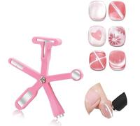 6 in 1 Nail Magnet for Nail Polish Gel, Cat Eye Magnet Set - Multifunctional Cat Eye Gel Nail Polish Magnet with Silicone Protective Case, Nail Art DIY Design Tools for Home, Salon (Pink)
