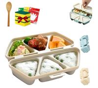 6 in 1 Onigiri Mold, 2026 Upgraded 6 in One Onigiri Mold, Triangle Sushi Molds, Once Quickly Make 6pcs Sushi, Multifunctional Non-Stick Maker Tools for Seaweed Rice Balls Sushi Musubi (Beige)