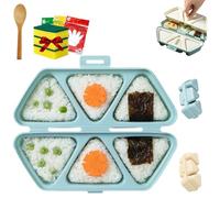 6 in 1 Onigiri Mold, 2026 Upgraded 6 in One Onigiri Mold, Triangle Sushi Molds, Once Quickly Make 6pcs Sushi, Multifunctional Non-Stick Maker Tools for Seaweed Rice Balls Sushi Musubi (Blue)