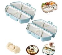 6 in 1 Onigiri Mold, 6 in One Onigiri Mold, Triangle Rice Ball Molds, 6 at Once Cavity Press Onigiri Rice Balls, For Seaweed Rices Balls Sushi Musubi, Picnic Daily Storing Sushi (Blue*2)