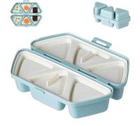 6 in 1 Onigiri Mold Set - Silicone Triangle Rice Ball Maker & Non-Stick Sushi Press, Efficient Pop-Up Musubi Mold for Bento Box & Meal Prep, Easy Release Kitchen Tool (Blue)