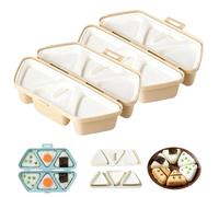 6 in 1 Onigiri Mold, Triangle Rice Mold, Quick-Press Bento Maker, Once Quickly Make 6PCS Sushi, for Sushi & Musubi (2*beige)