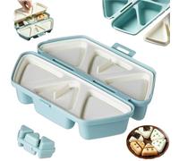 6 in 1 Onigiris Mold,Triangle Sushi Mold,Quick to Make 6pcs Rice Ball Molds,Easy to Store Carry and Clean,Foldable Design for Picnic & Daily Storing Sushi and Making (Blue)