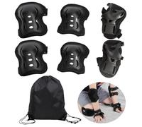 6 in 1 Pièces Protection Roller Enfant, Équipement de Protection avec Genouillères, Coudières, Protège-Poignets et Sac à Bandoulière pour Patinage, Scooter, Skateboard