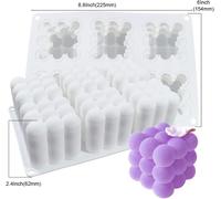 6 In 1 Silicone Mould For Bubble Candle,3d Cube Ball Mould,Silicone Cube Ball,For Making Candles,Scented Candles,Chocolate,Fondant And Cake