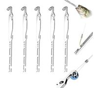 6-in-1 Stainless Steel Fishing Multi Tool, Hook Remover and Knot Tyer | Line Tying,Line Cuter,Hook Sharpening,Clearing Bait Attachment Holes,Lightweight Compact,for Freshwater Saltwater Anglers