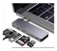 6-in-1 USB-C Hub Adapter for MacBook Pro and Air 2018-2020 - Multi-Port Accessories for UK Users