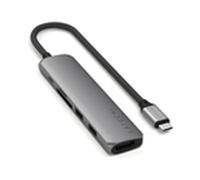 Satechi Hub USB-C Slim Multiport 6-in-1 4K Power Delivery 100W Gris