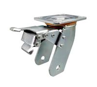 6 Inch Caster Bracket Heavy Duty Steel Swivel Caster Wheel Support with Brake, Galvanized Load Bearing Bracket for 150 mm Wheels, Industrial Equipment and Mobile Carts