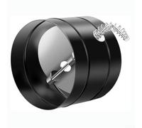 6-Inch Fireplace Pipe Damper Carbon Steel Airflow Control | Snug fit blocks rain, stops cold drafts, improves stove efficiency, manual slide control, black finish