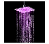 6-inch LED Shower Head High Pressure Top Rain Showerhead Filter for Water Saving Temperature Sensor Bathroom Accessories Spa Shower Head (Color : Colorful) (Blue)