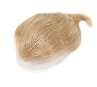 6 inch Men's Human Hair Toupee, 10x8 inch Mono Lace Base Hairpiece Replacement System Hairline Fine(21)