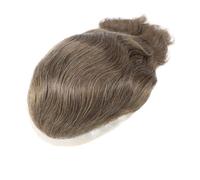 6 inch Men's Human Hair Toupee, 10x8 inch Mono Lace Base Hairpiece Replacement System Hairline Fine(7)